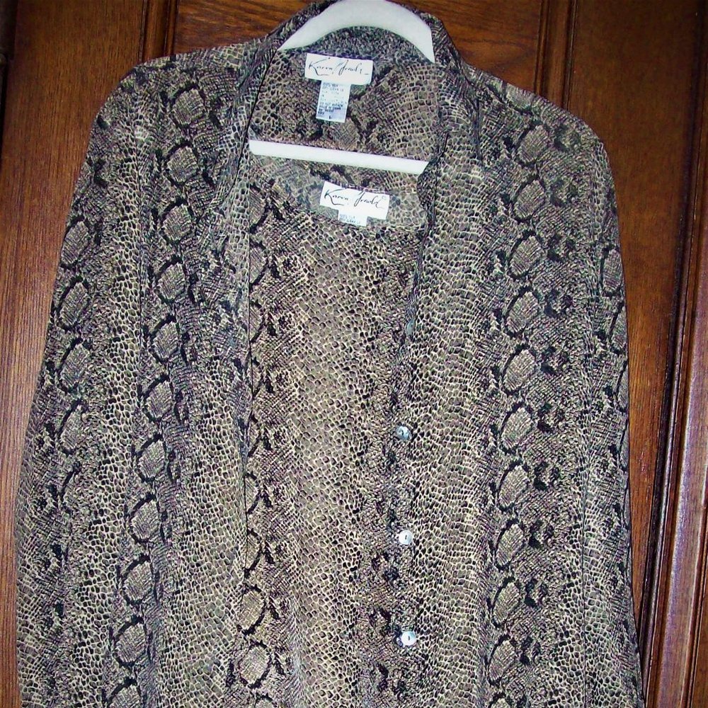 *** KAREN ARNOLD *** NEW ~ 2 PC ~ SILK Blouse /Shell